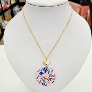 Brand New Funny Graphic Pendant Gold Necklace